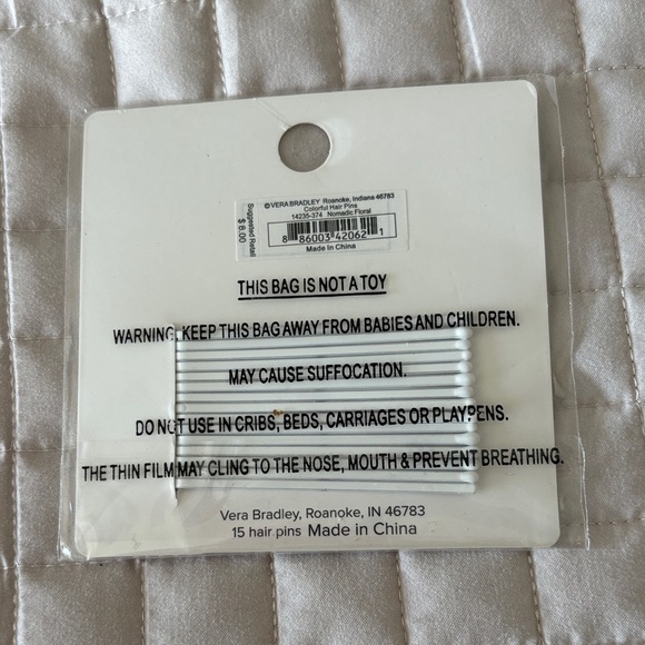 Vera Bradley Floral Hair Pins - Blue and Red - Picture 2 of 2